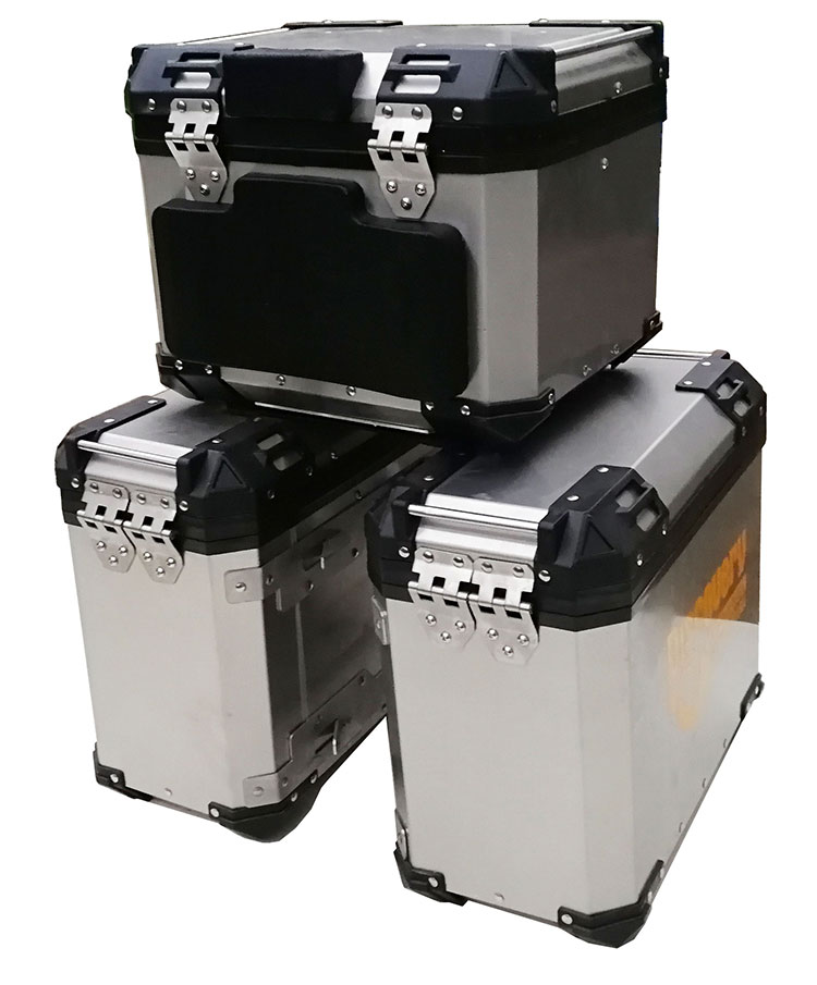 Xe máy phổ thông bên hông hộp nhôm - Xe gắn máy phía sau hộp cốp đựng đồ xe máy