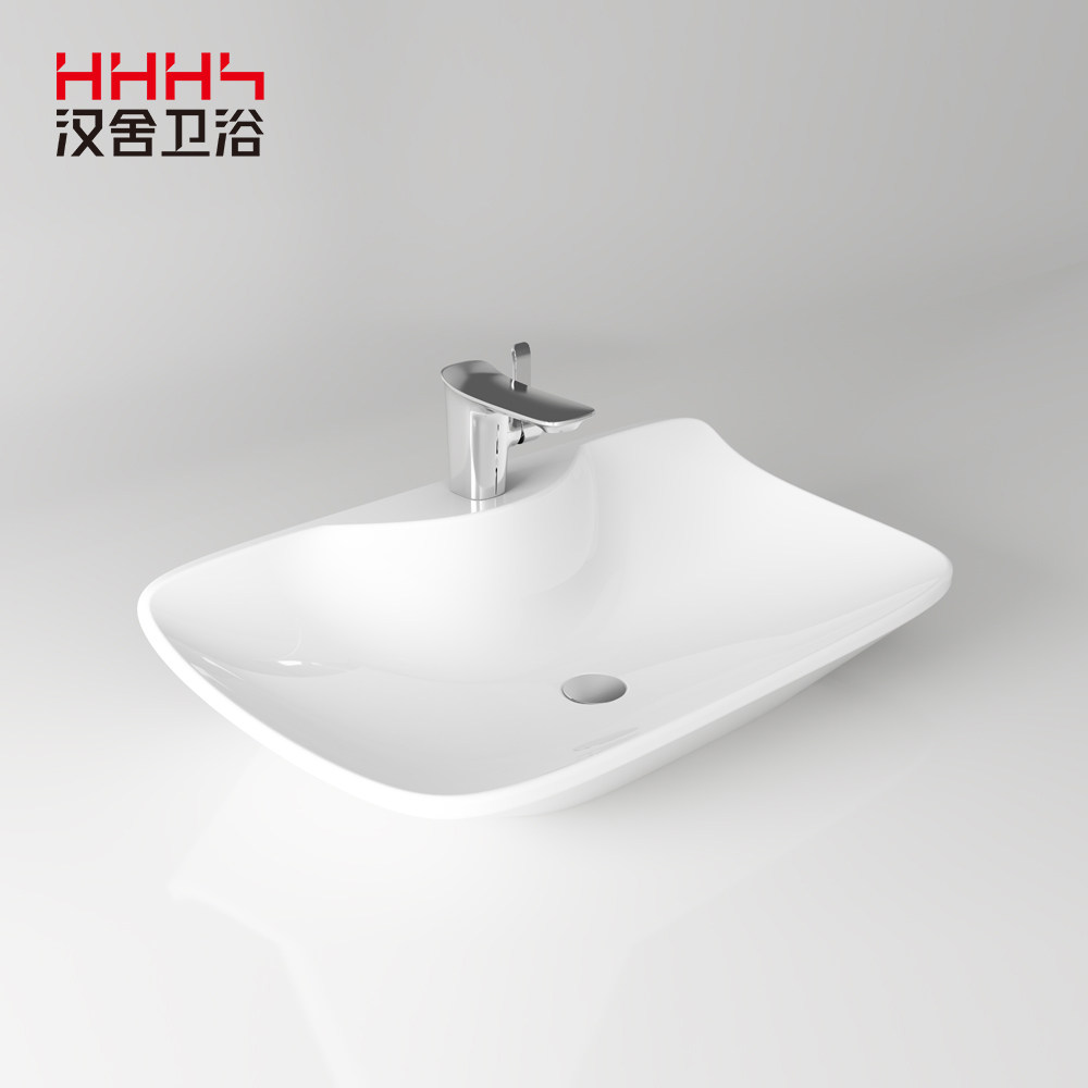 HHHS Nordic simple table basin Wash basin Household ceramic wash basin square wash basin Powder room balcony