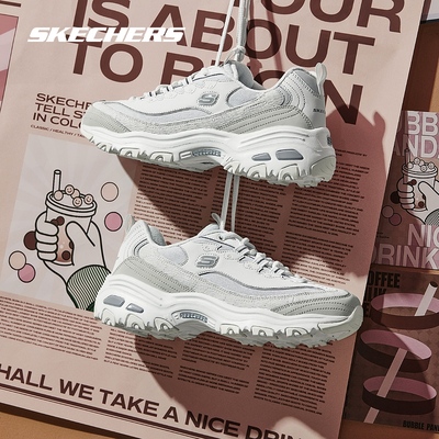 Skechers斯凯奇奶茶熊 冬季新品男女款熊猫鞋增高情侣运动老爹鞋