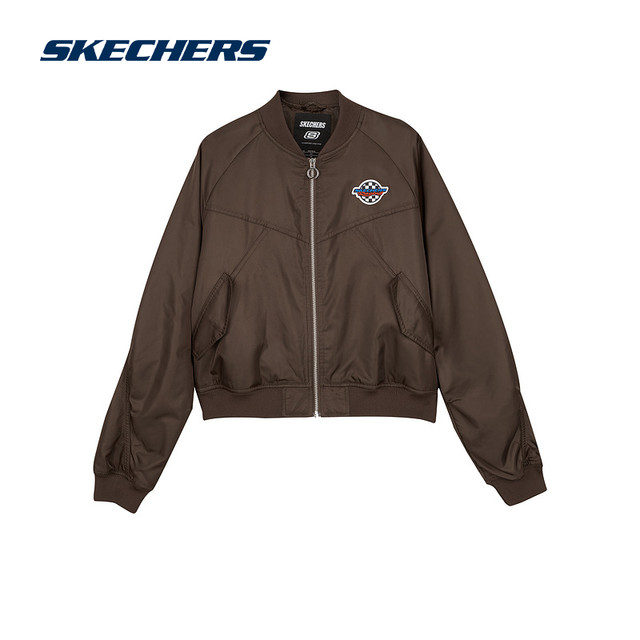 Skechers ເສື້ອກິລາເບສບອລສັ້ນ raglan ສັ້ນຂອງຜູ້ຍິງ ລຸ້ນໃໝ່ ແຂງກະດ້າງແບບລົດຈັກ ແບບກິລາແບບສະບາຍໆ