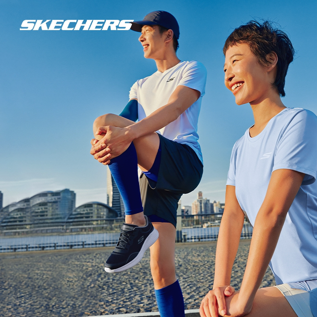 ເກີບແລ່ນ Skechers Qingqi 丨ເກີບແລ່ນຂອງຜູ້ຊາຍແລະແມ່ຍິງ 2024 ພາກຮຽນ spring ໃຫມ່ cushioning lightweight ເກີບກິລາ breathable