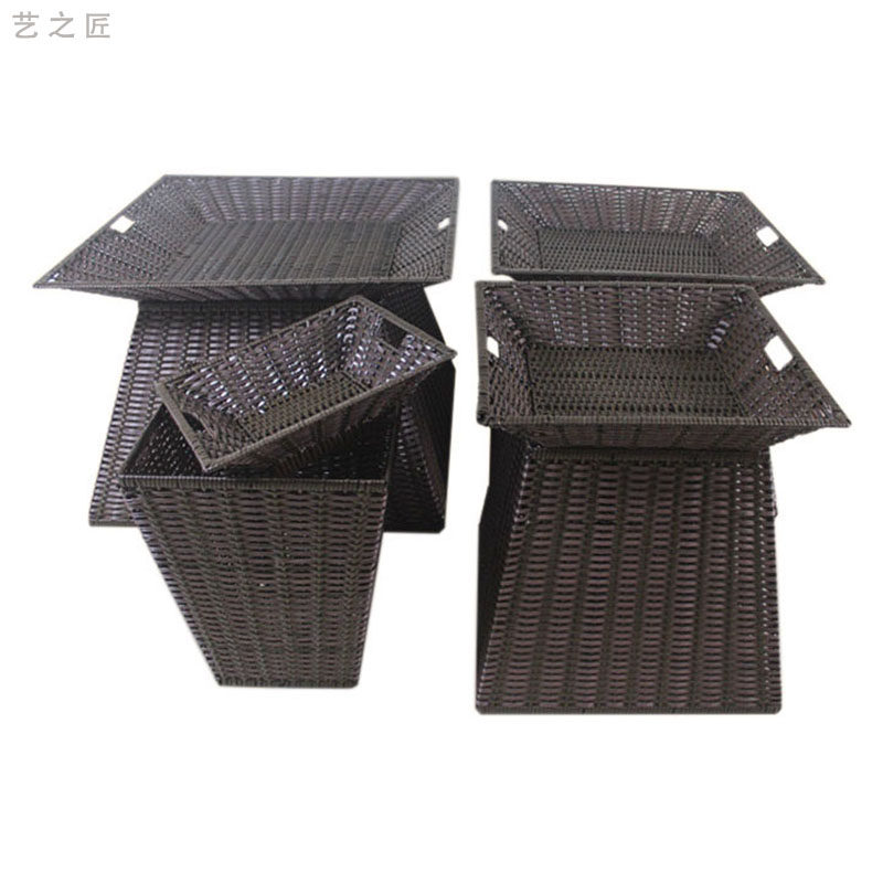 Supermarket shelves Basket Fruit Display Basket containing basket Imitation vines Woven Basket Square Geoply of Tray Plastic
