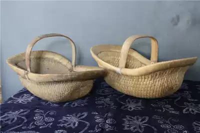 Folklore old bamboo basket bamboo basket handmade bamboo weaving nostalgic collection film and television props farmyard ornaments