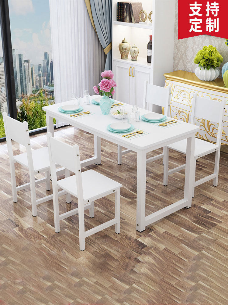 Dining table and chair combination Multi-functional simple commercial dining table Rectangular plate dining table Household small household dining table