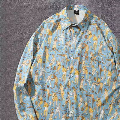 Physical education class national tide retro primary and secondary school alternative sports 70s 80 s long sleeve shirt men and women loose men