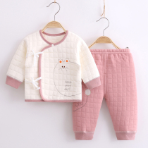 Newborn baby thermal underwear set autumn and winter baby cotton and monk uniforms newborn cotton clothes thickened cotton clothes