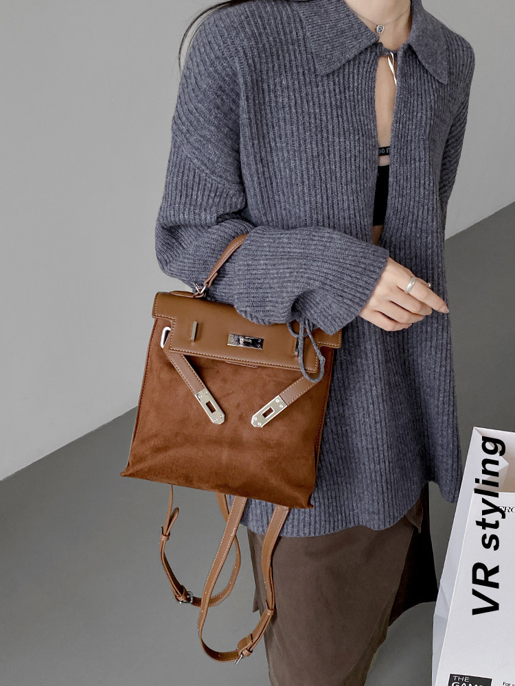 Matte retro backpack, small bag, universal one-shoulder bag