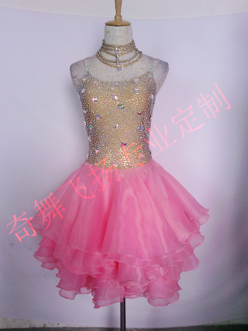 New full diamond Latin national standard big swing performance competition dance skirt professional tailor-made