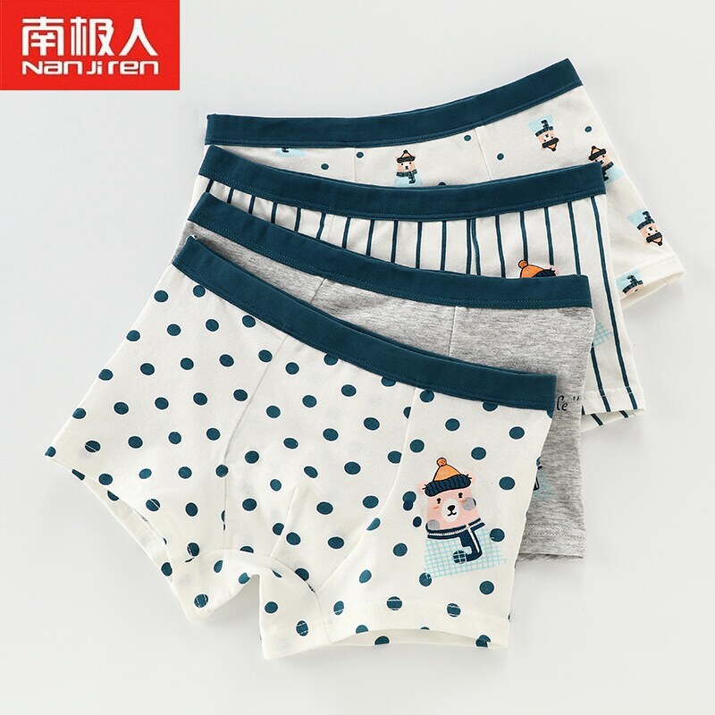 Antarctic people children's underwear Boys cotton boxer shorts Middle child baby boy student bottom pants head teen