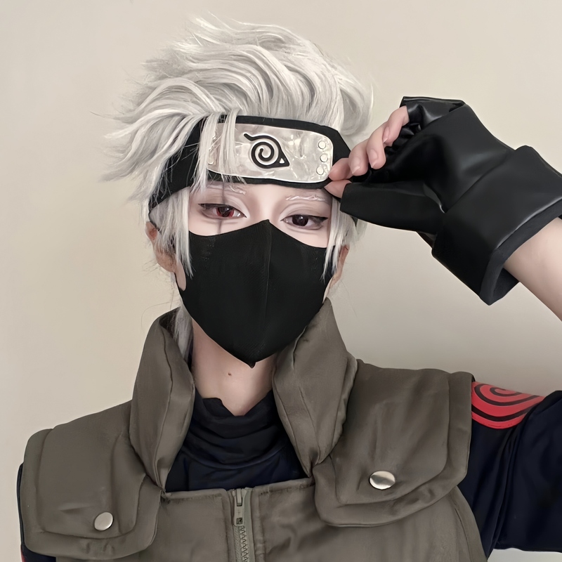 Hatake Kakashi Cosplay Wig Male Naruto Micro-Style Versatile Hair Natural Style White Hair Matte Full Head Wig