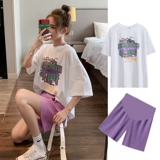 孕妇装夏套装 Модные шорты, спортивные штаны, комплект, в корейском стиле, короткий рукав, большой размер, популярно в интернете