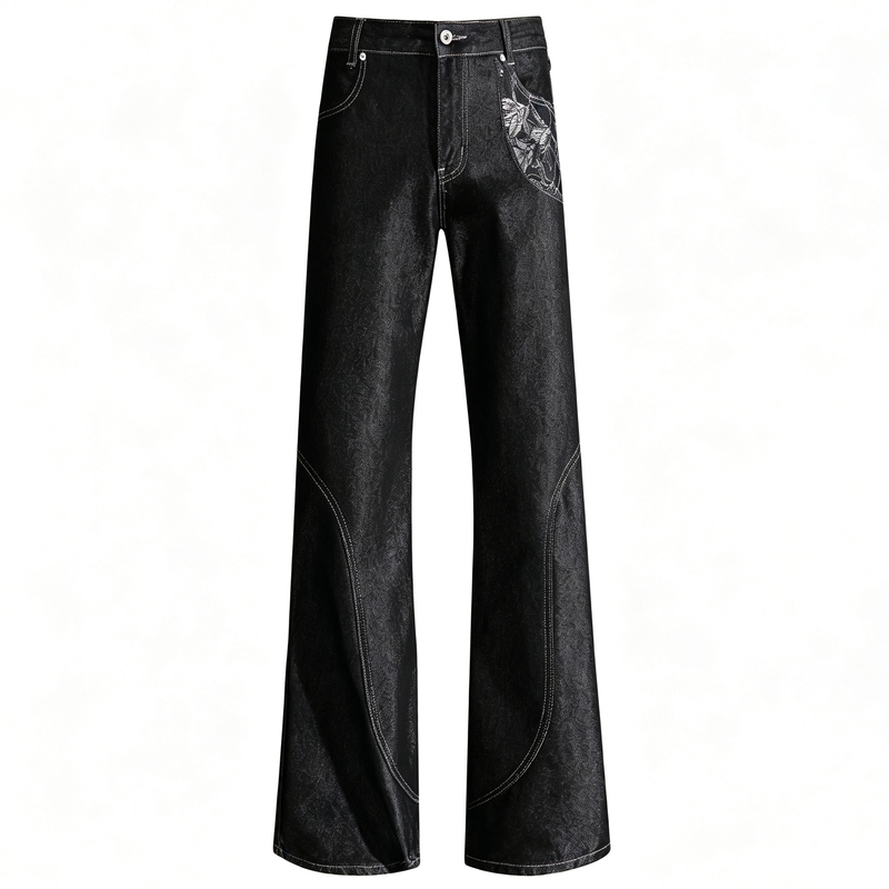 Japanese Okayama Snake Trail A-Line Denim Original High-Weight Vintage Laser-Burned Blue and White Heavy-Duty Jeans for Men