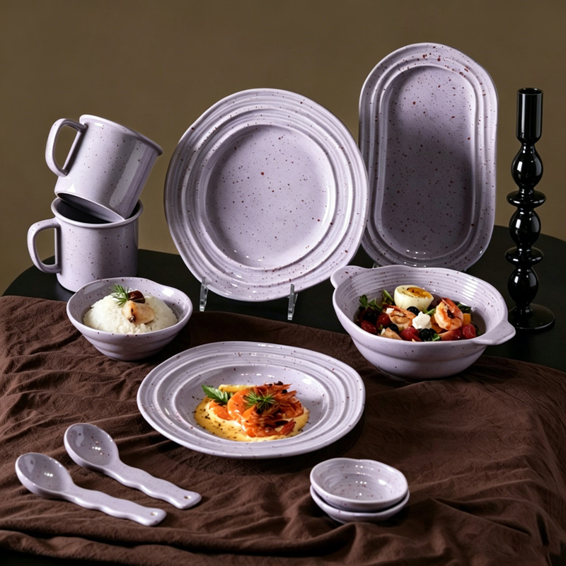 Jm Gentle Splash Series High-End Bowl and Plate Set for Home Use 2026 New Underglaze Color Plate Ceramic Tableware Jm Gentle Splash Series High-End Bowl and Plate Set for Home Use 2026 New Underglaze Color Plate Ceramic Tableware