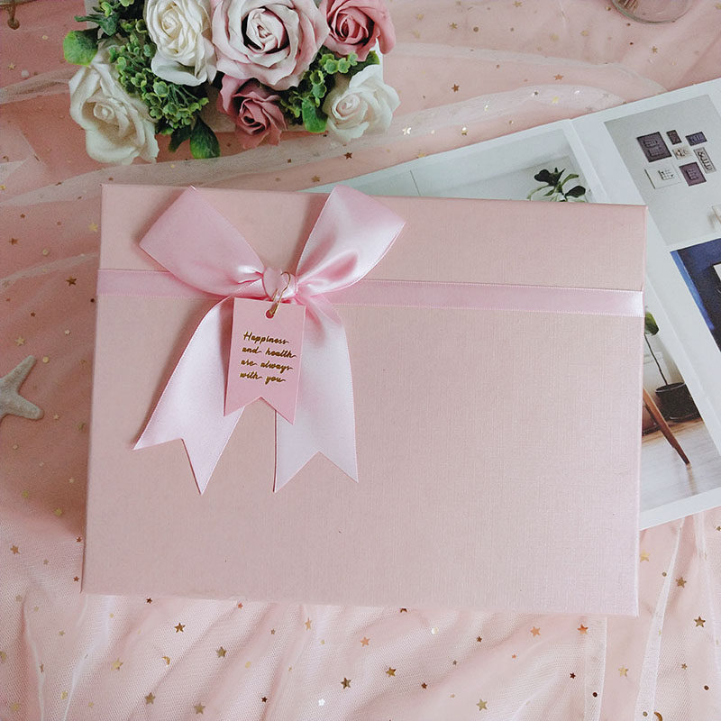 Gift box empty box simple gift gift girlfriend pajamas scarf packaging box pink girl heart big gift box