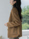 High-End Double-Sided Cashmere Coat for Women, Short Style, 2025 New Autumn and Winter Camel Color, Elegant Loose Woolen Coat for Women
