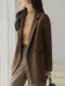 High-End Double-Sided Cashmere Coat for Women, 2025 Autumn and Winter New Slim-Fit Black Woolen Coat for Petite Women