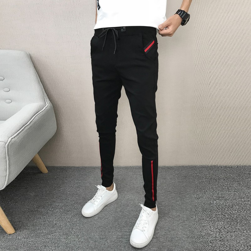 Quần bó nam phiên bản Hàn Quốc thu đông quần jean nam ống suông