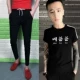 Xã hội con người tinh thần quần nam phiên bản Hàn Quốc của xu hướng tự tu luyện chân chín quần thun chân dầm 9 điểm giản dị quần dài nam