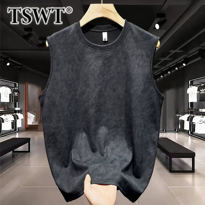 High-End Washed Dark Floral Sleeveless T-Shirt for Men, Summer 2026 New Trendy Brand, Ice-Feel Loose Vest Top High-End Washed Dark Floral Sleeveless T-Shirt for Men, Summer 2026 New Trendy Brand, Ice-Feel Loose Vest Top