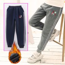 Girls  sports pants 2021 new autumn and winter velvet pants ten-year-old girl casual 9 foreign style 8 thickened 6 loose 7