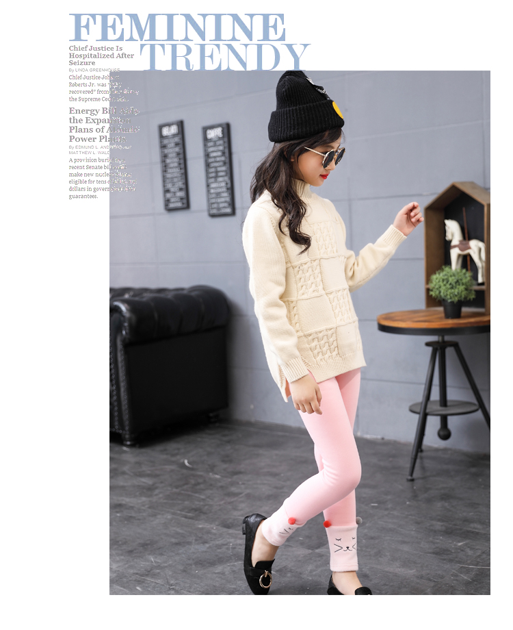 Mới 5 trẻ em 12 xà cạp 7 mô hình mùa thu và mùa đông 8 trẻ em lớn 9 quần cotton 10 cô gái 11 tuổi 6 dày cộng với nhung quần dài bé gái
