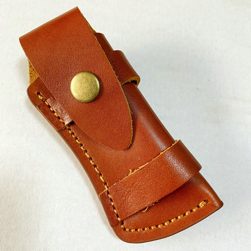 Horn shield folding knife special cowhide knife cover Scabbard folding knife cover Knife shell knife Swiss Army knife handmade leather case