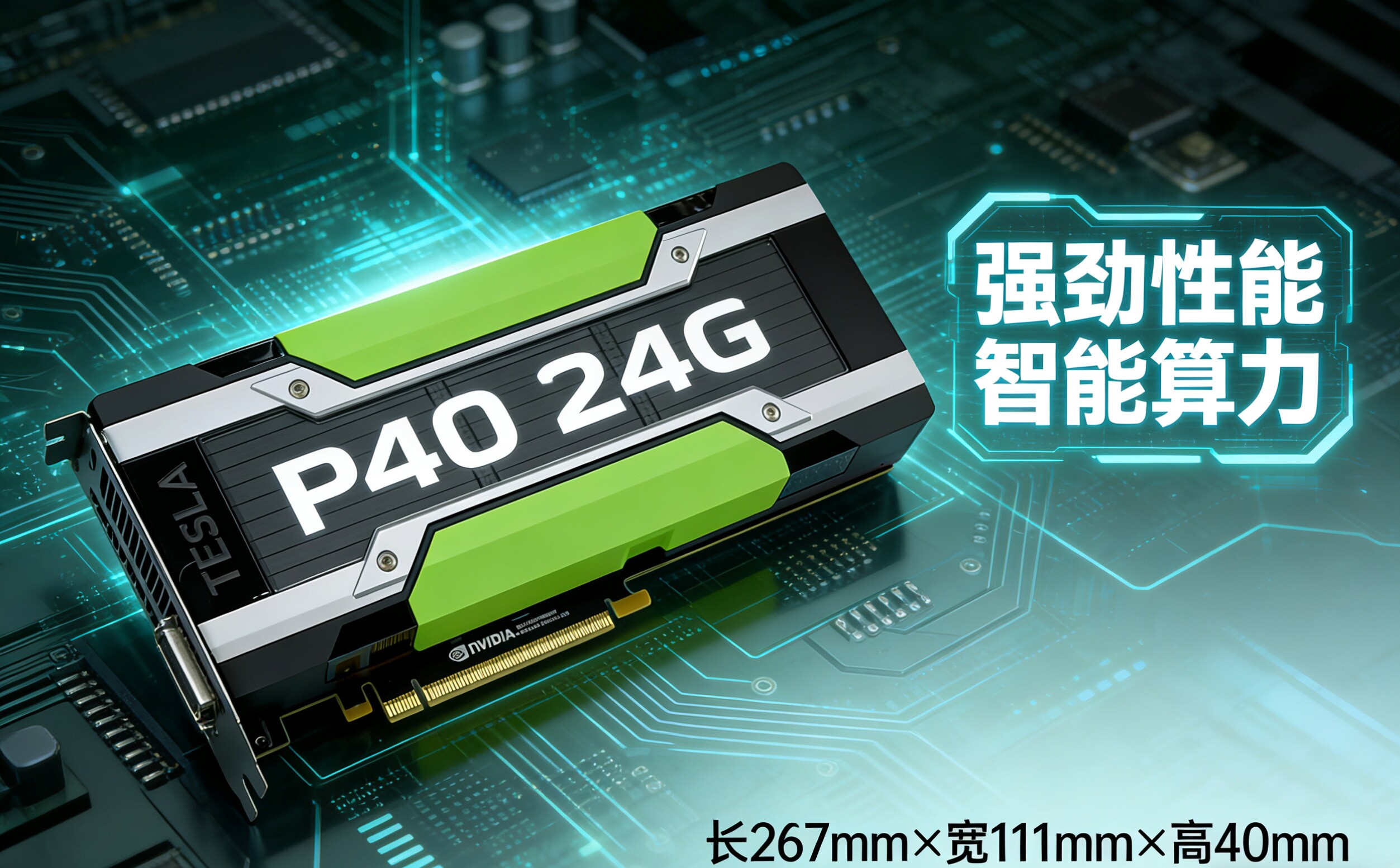 Nvidia Профессиональная видеокарта NVIDIA Tesla P40 24G PCIe с глубоким обучением ai Изображение 1
