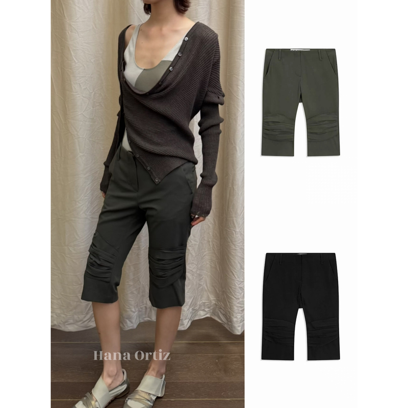Hanaortiz 26Ss Summer New Style Tina Openyy Slimming Shorts Mid-Length Pants Cropped Pants Thin Pants