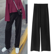 Sports pants womens loose straight spring and autumn 2021 New High waist drape Joker pants mop the floor casual wide leg pants