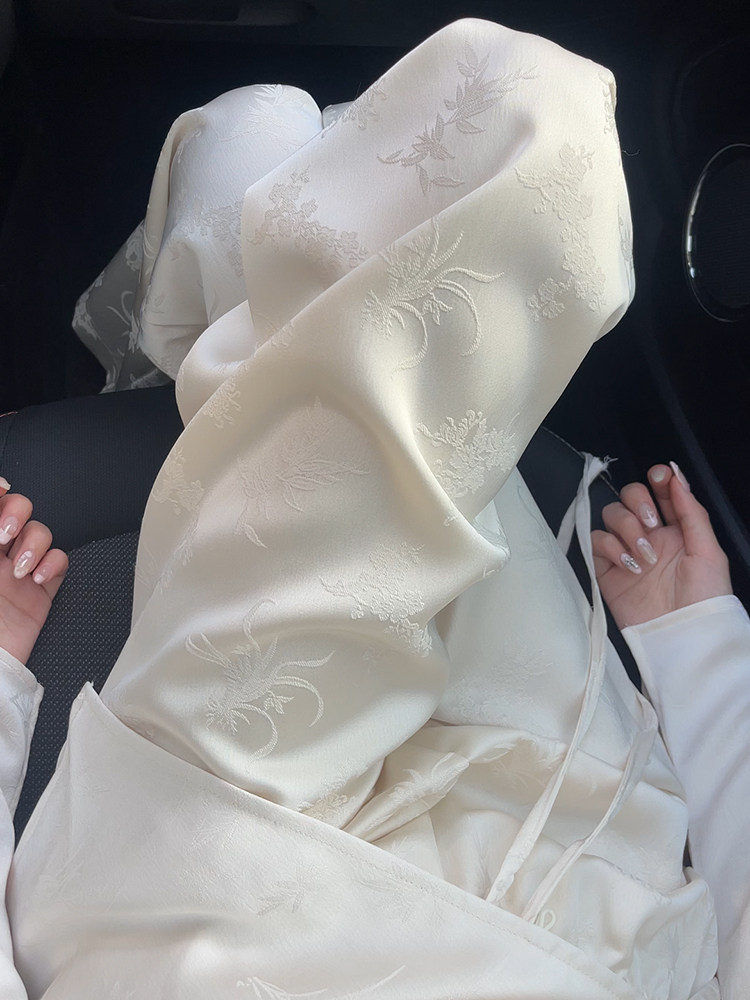 New Chinese Style Pants for Women 2025 New Spring and Autumn High-Waisted Straight Casual Loose Acetate White Wide-Leg Pants