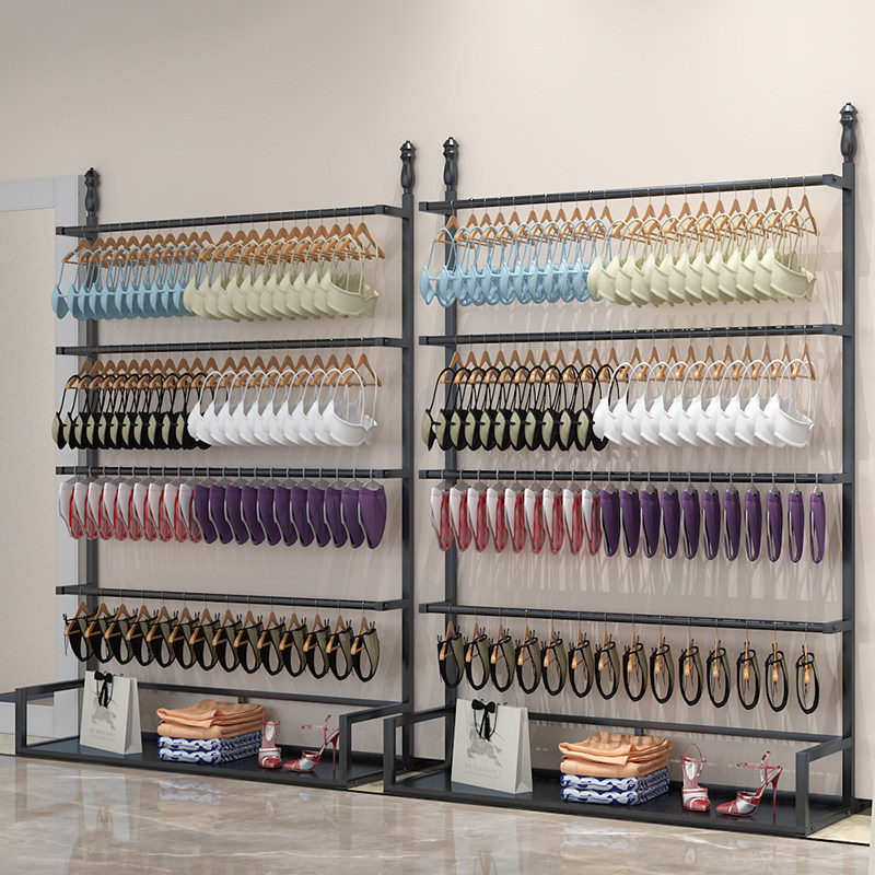 Lingerie shop panties display rack bra underwear wall side hanging shelf floor-to-ceiling shorts hanger display rack multi-layered