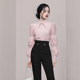 Palace style French chic puff sleeve top niche design high-end pink professional shirt women 2022 new