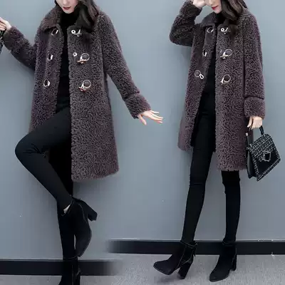 2021 Haining cashmere coat ladies long version thick composite fur one lamb fur coat