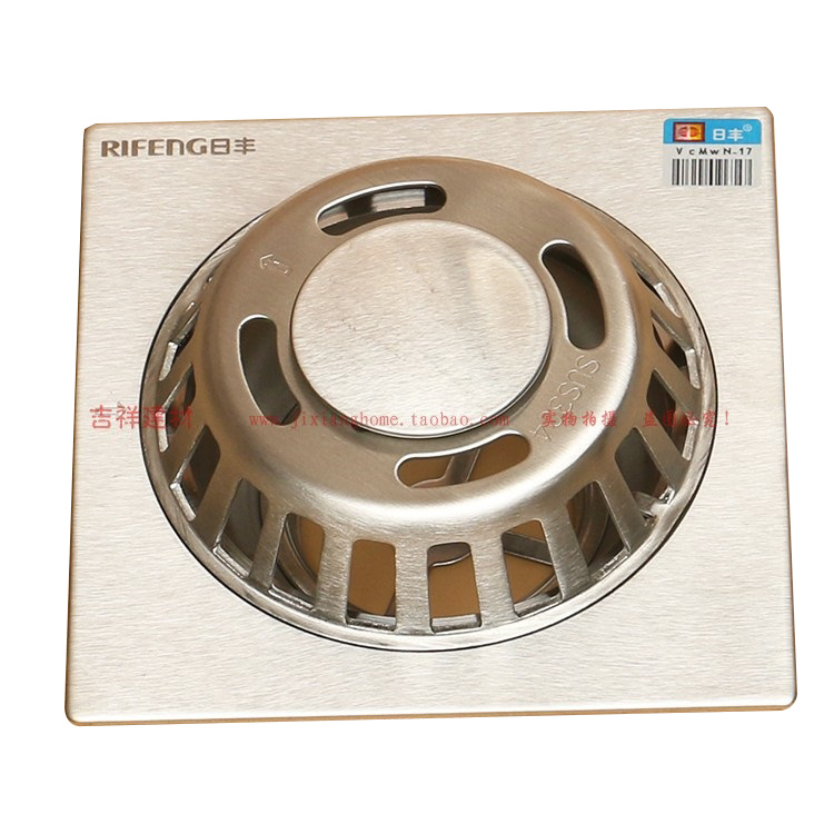 Foshan Day Feng 304 stainless steel washing machine balcony floor drain RF-702P (2 square) square drawing