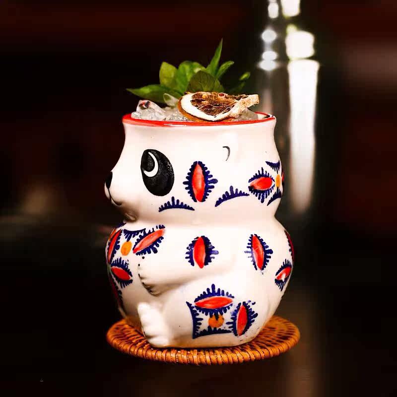 Ultra cute Bear Tiki Cup Creative Hawaiian Tiki Cup Ceramic Cup Personality Bar