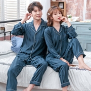 2020 Breathable nghi xuân mới Couple sọc Pyjama Womens Home Mang Set Pajama Pyjama Hai mảnh bộ.