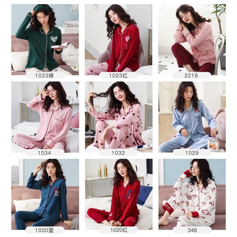 Pajama womens dài tay áo thoải mái sống lên áo cưới cô gái cưới đồ lót bé người đàn ông bông retro mùa thu dài.