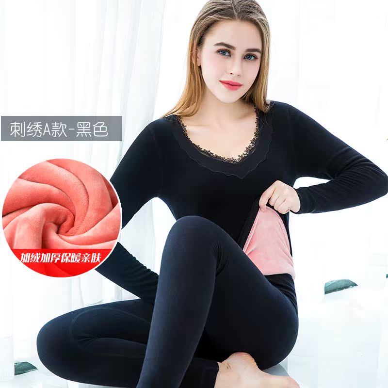 Mùa đông ấm áp mens đồ lót mens phù hợp cộng với nhung dày womens vòng cổ quần mùa thu vài bottomcotton áo len.