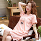 Womens ngủ mùa hè váy cotton màu xám womens dài cắt tím phiên bản dài Hàn Quốc của cô gái mỏng siêu mỏng Hàn Quốc mùa xuân và mùa thu quần áo