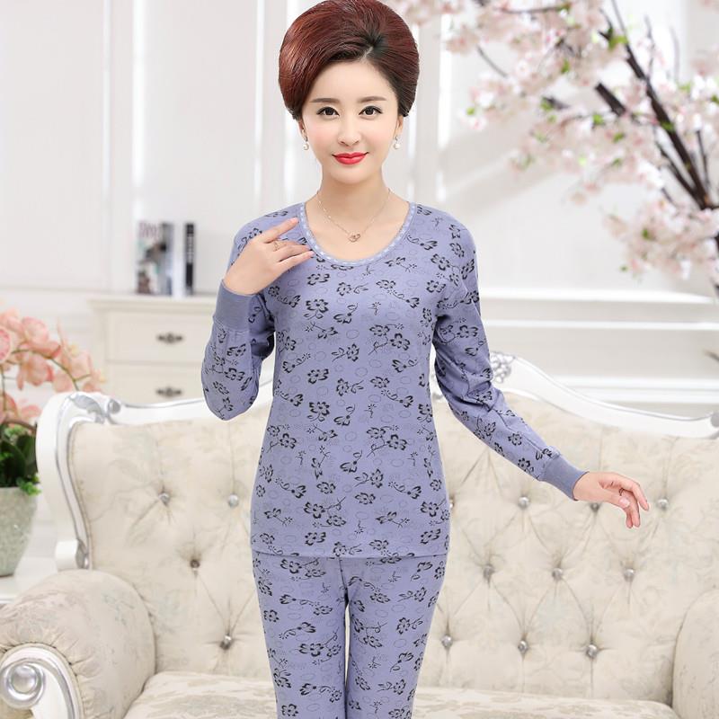 Trung niên người già quần mùa thu bông quần áo len womens trung niên quần mùa thu set womens quần đỏ 2019.