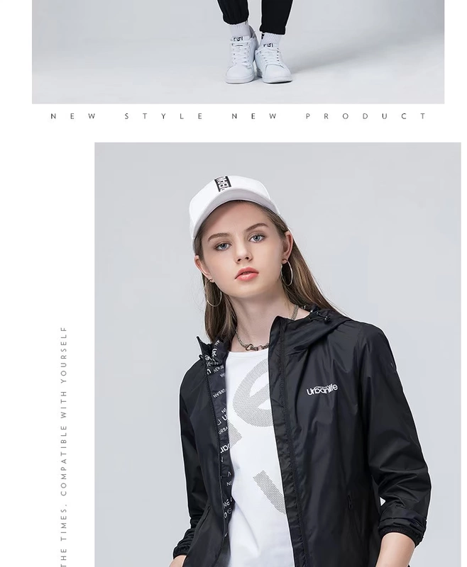 Áo khoác thể thao nữ Xtep 2019 xuân mới áo khoác hai lớp áo khoác trùm đầu nữ áo khoác thể thao chống gió - Áo gió thể thao