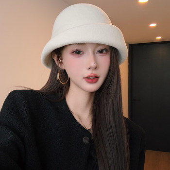 Solid color wool blend bucket hat with dome that makes your face smaller