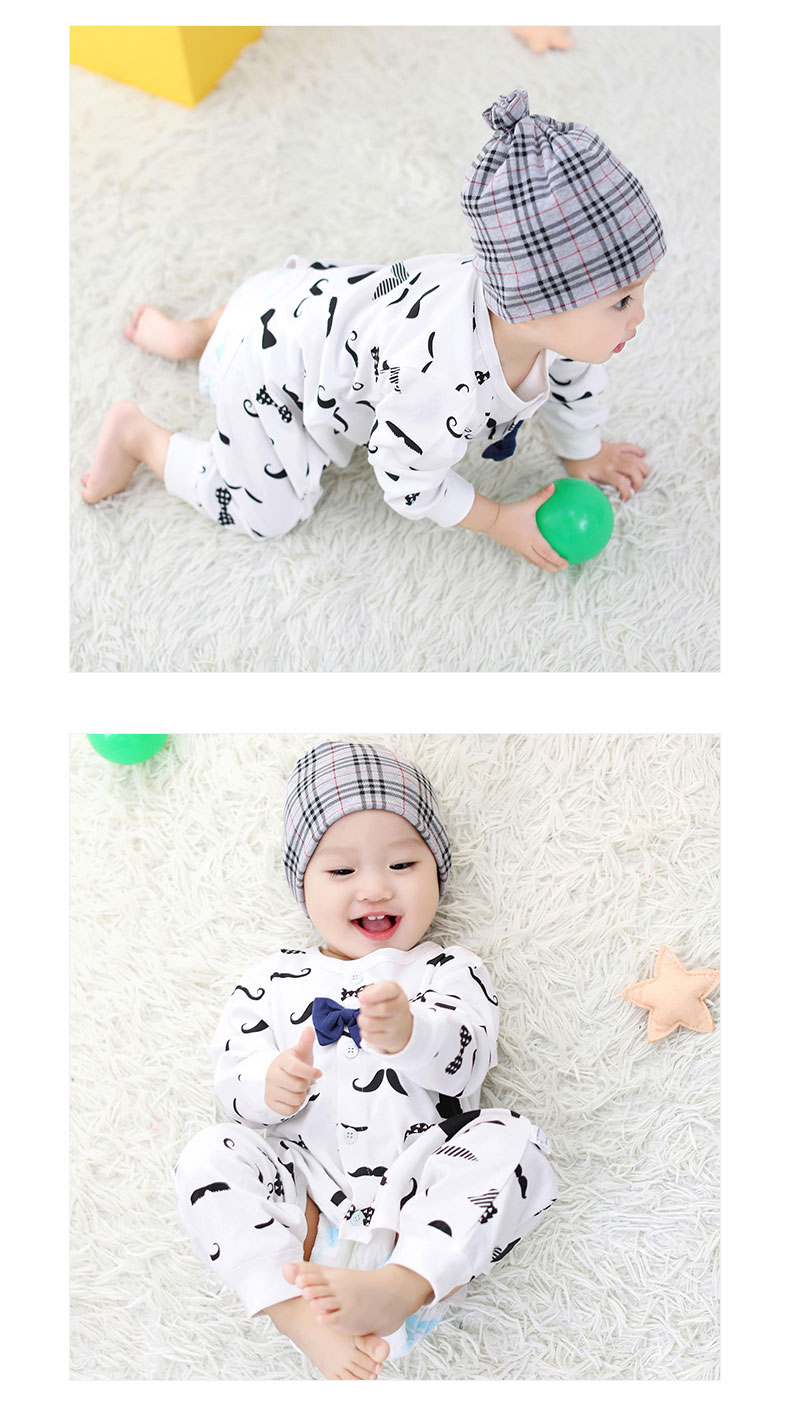Quần áo trẻ em mùa xuân và mùa thu cotton Bộ đồ ngủ bé trai nam 0-1 tuổi dễ thương 3 bộ đồ liền thân dài tay quần áo cho trẻ sơ sinh