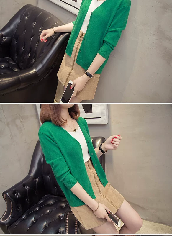 Áo len cardigan ngắn mùa thu nữ 2019 Áo len mới của Hàn Quốc Áo khoác lửng - Đan Cardigan áo len thổ cẩm