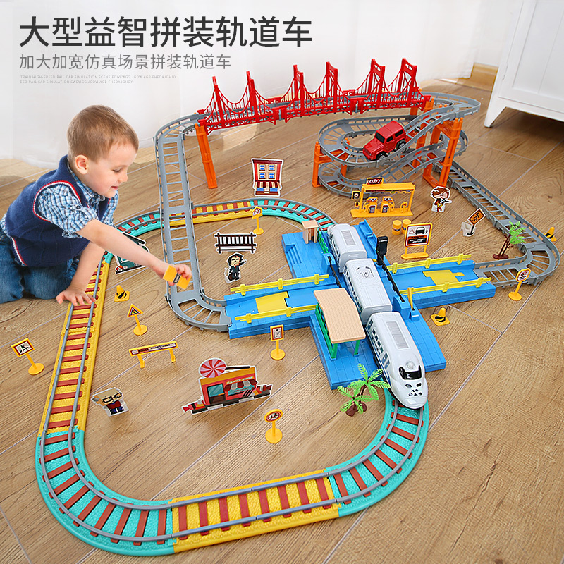 Small Train Toy Railcar Boy 2 Year Old Puzzle Electric 5 Cars High-speed Rail Children Intellect 1 Action Brain 3 multifunction