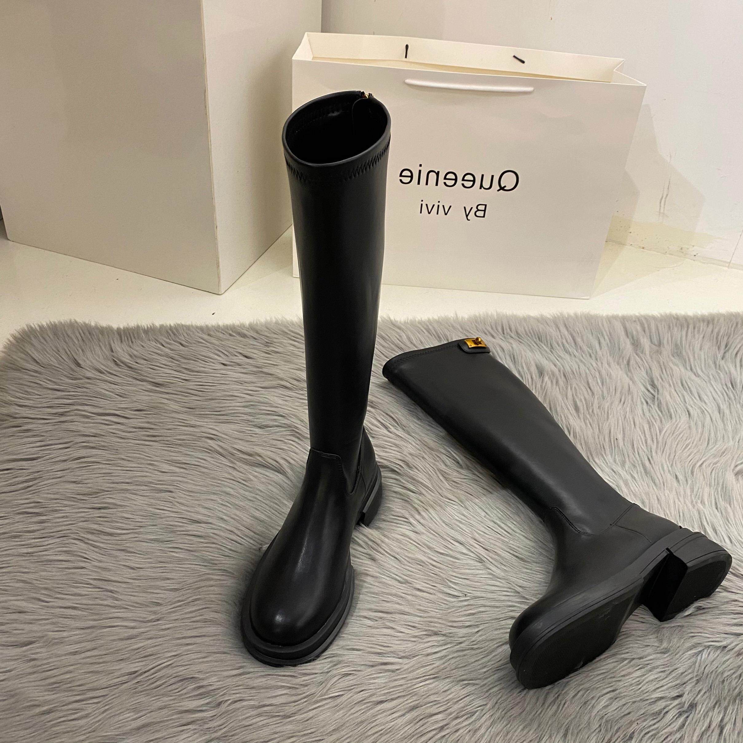 Gicc Kiss giant slim ~ however kneecap thick bottom plus suede long cylinder boot female small taller rider boot-Taobao