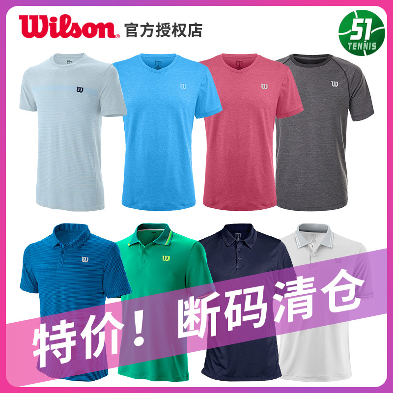 Wilson Wilson tennis suit Men's professional summer sports suit Breathable perspiration round neck short sleeve T-shirt shorts