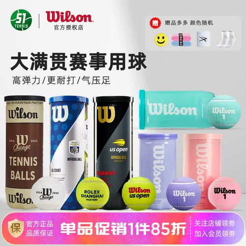 Wilson Wilson Shanghai Masters Tennis French Open US Open тренировочный мяч для соревнований резиновый консервированный теннисный мяч с давлением