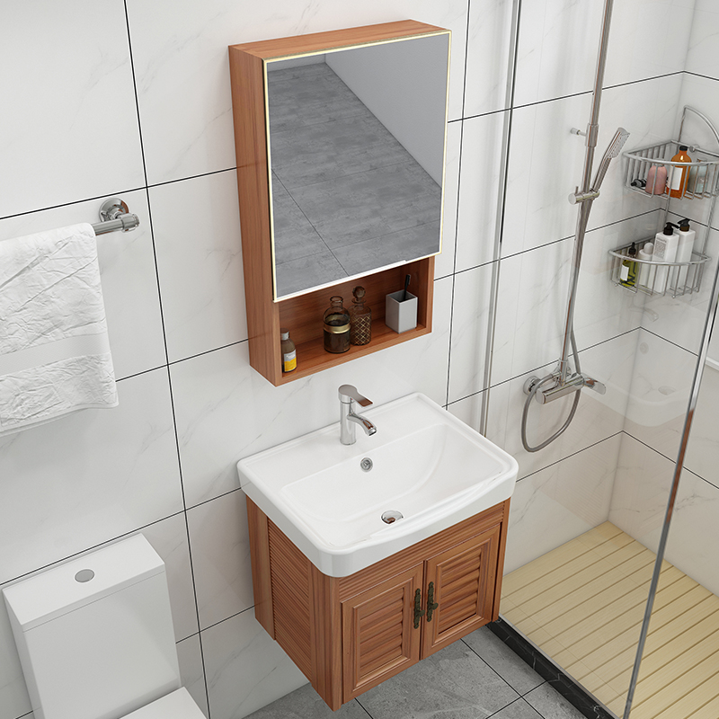 Space Aluminum Bath Cabinet Modern Minimalist Washbasin Cabinet Combination Makeup Dressing Room small family Type washbasin Washbasin Balcony Wash table