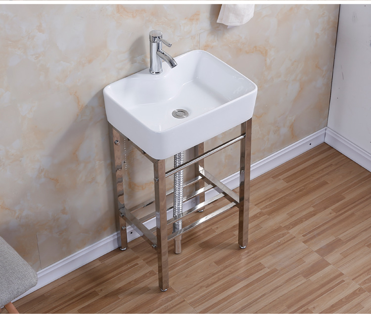 Small apartment wall-mounted washbasin powder room floor bracket washbasin ceramic simple balcony home washbasin